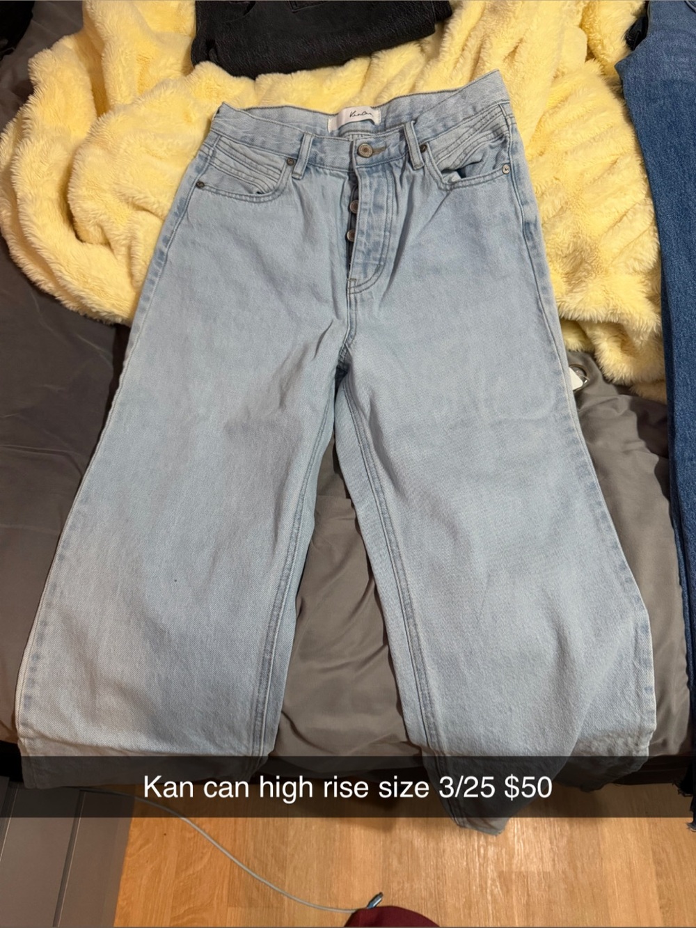 KanCan High-Rise Wide-Leg Jeans in Light Wash